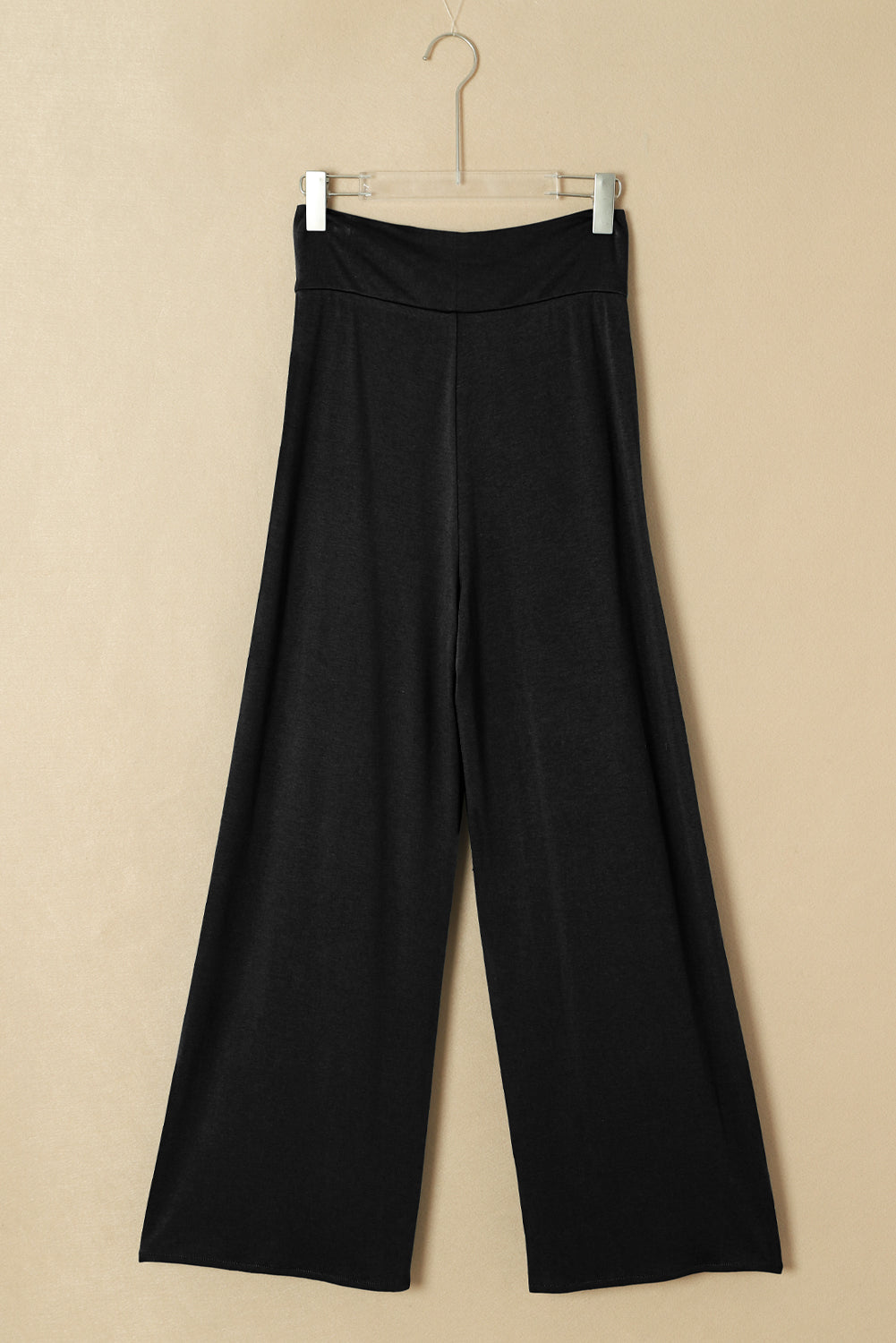 Black Knotted Drop Waist Split Leg Relaxed Pants